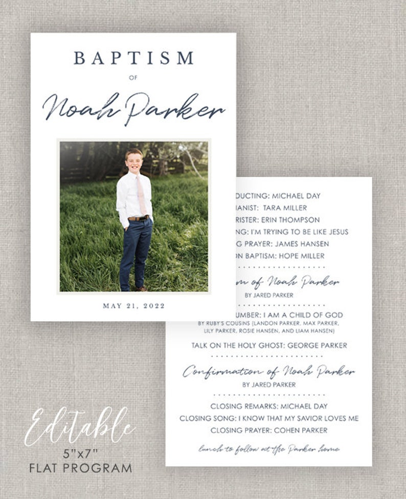 Editable Noah LDS Baptism Invitation Template: Instant Download image 5