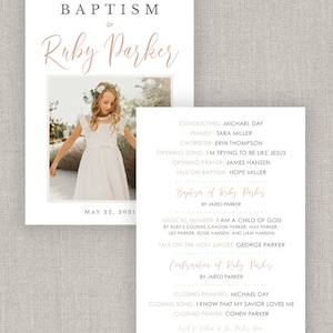 Editable Ruby LDS Baptism Program Template: Instant Download image 2