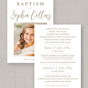 Editable Sophia LDS Baptism Program Template: Instant Download image 2