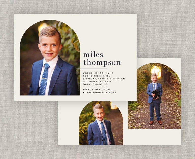 Editable Miles LDS Baptism Invitation Template: Instant Download image 1