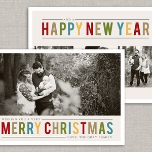 Christmas Card Template for Photoshop: Instant Download