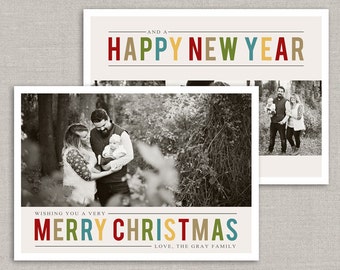 Christmas Card Template for Photoshop: Instant Download