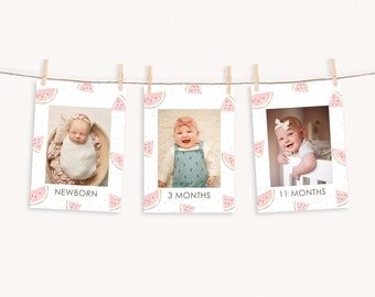 One in a Melon First Year Photo Banner: Instant Download