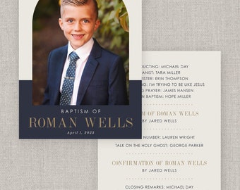 Bewerkbare sjabloon voor doopprogramma Romeins LDS: direct downloaden