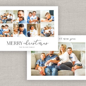 Christmas Collage Card Template for Photoshop: Instant Download image 1