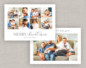 Christmas Collage Card Template for Photoshop: Instant Download