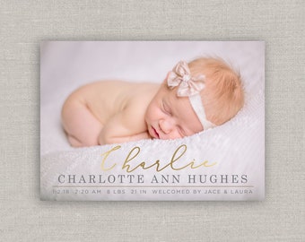 Baby Girl Birth Announcement - Charlie