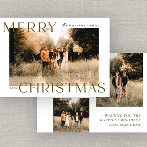 Classic Christmas Card Template for Photoshop: Instant Download