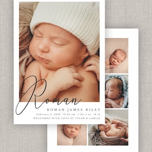 Modèle d'annonce de naissance romaine modifiable : téléchargement immédiat
