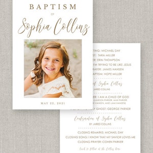 Editable Sophia LDS Baptism Program Template: Instant Download image 1