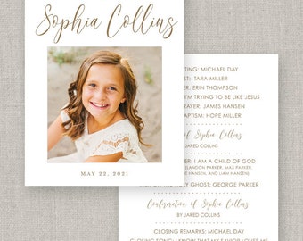 Editable Sophia LDS Baptism Program Template: Instant Download