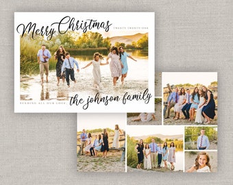 Christmas Card Template for Photoshop: Instant Download