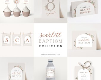 Editable Scarlett LDS Baptism Collection: Instant Download