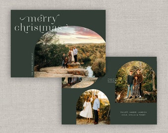 Arch Christmas Card Template for Photoshop: Instant Download