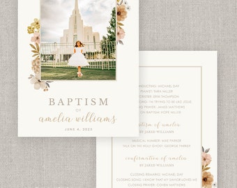 Editable Amelia LDS Baptism Program Template: Instant Download