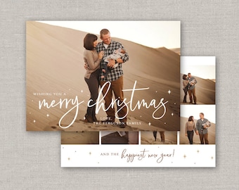 Editable Scripted Christmas Card Template: Instant Download