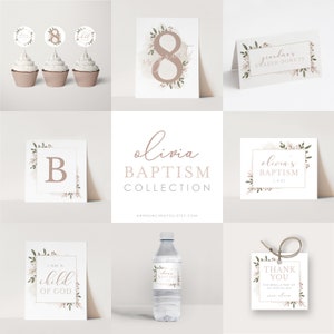 Editable Olivia LDS Baptism Collection: Instant Download