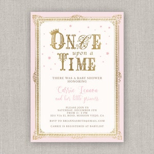 Editable Once Upon a Time Baby Shower Template: Instant Download