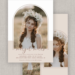 Editable Margot LDS Baptism Invitation Template: Instant Download
