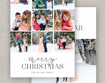 Editable Christmas Collage Card Template: Instant Download