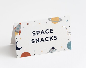 Space Food Tent Labels: Instant Download