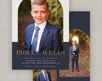 Editable Roman LDS Baptism Invitation Template: Instant Download