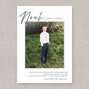 LDS Baptism Invitation - Noah