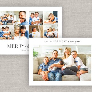 Christmas Collage Card Template for Photoshop: Instant Download image 2