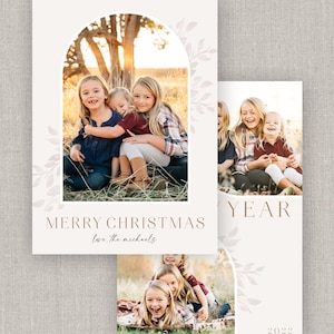 Bogen Weihnachtskarten Vorlage für Photoshop: Sofort Download