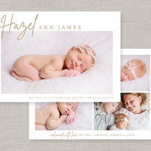 Plantilla de anuncio de nacimiento de Hazel para Photoshop: Descarga instantánea