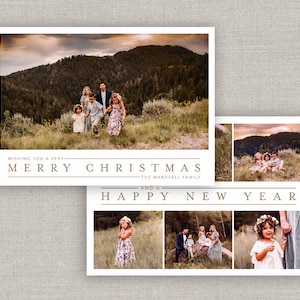 White Christmas Holiday Card Template for Photoshop: Instant Download