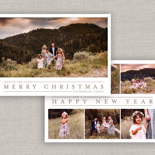 White Christmas Holiday Card Template for Photoshop: Instant Download