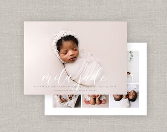 Baby Girl Birth Announcement - Mila