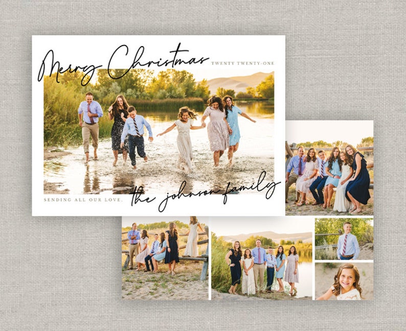 Editable Merry Christmas Card Template: Instant Download 