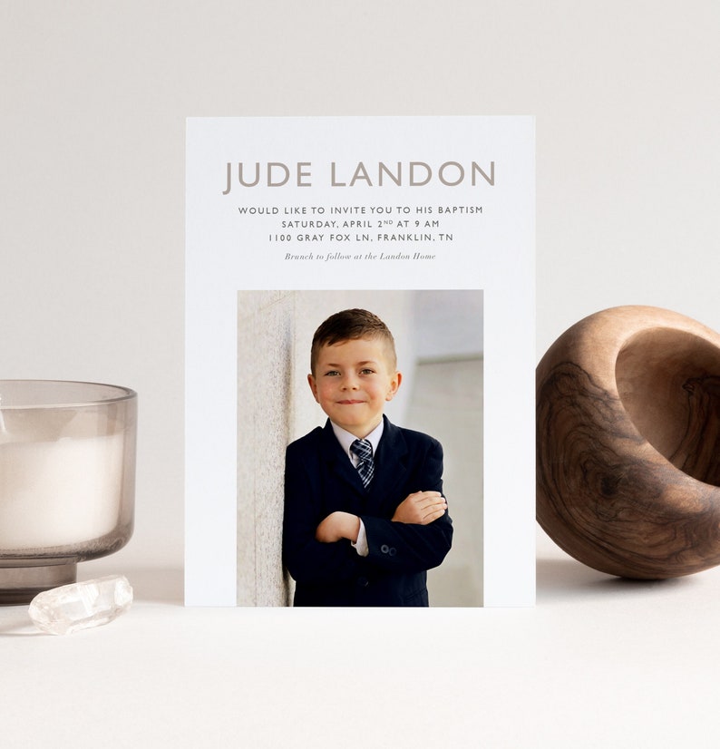 Editable Jude LDS Baptism Invitation Template: Instant Download image 1