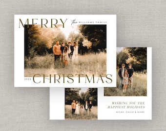 Editable Classic Christmas Card Template: Instant Download