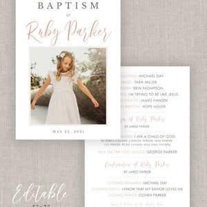 Editable Ruby LDS Baptism Invitation Template: Instant Download image 4