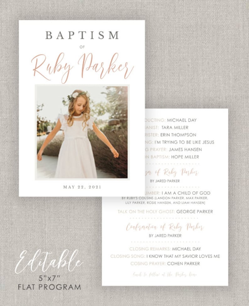 Editable Ruby LDS Baptism Invitation Template: Instant Download image 4