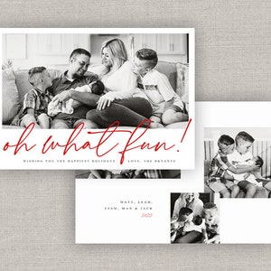 Oh What Fun Holiday Card Template dla programu Photoshop: natychmiastowe pobranie