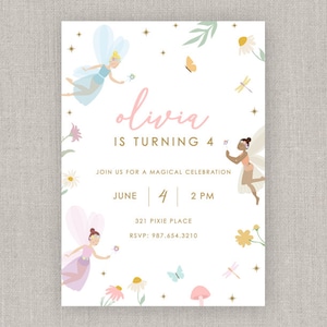 Editable Fairy Birthday Invitation Template: Instant Download