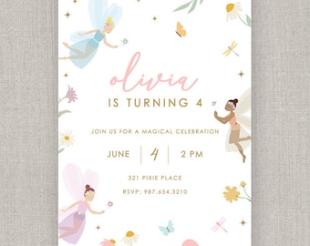 Editable Fairy Birthday Invitation Template: Instant Download