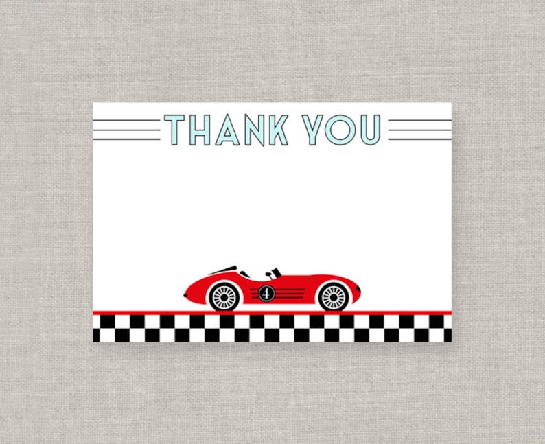 Race Car Thank You: Instant Download image 1