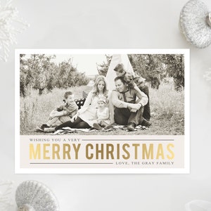 Gouden kerstfotokaart