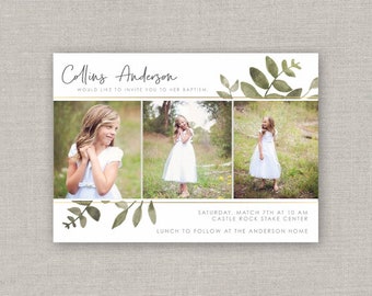 Editable Collins LDS Baptism Invitation Template: Instant Download