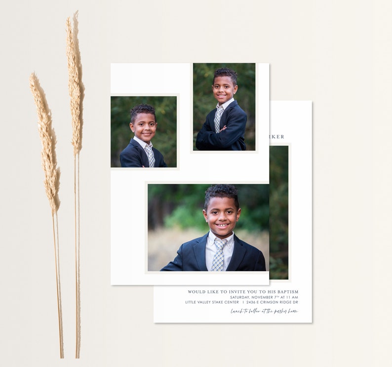 Editable Noah LDS Baptism Invitation Template: Instant Download image 2