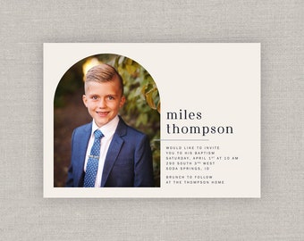 LDS Baptism Invitation - Miles
