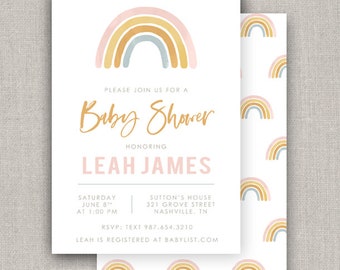 Rainbow Baby Shower Invitation