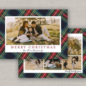 Klassieke geruite kerstfotokaart