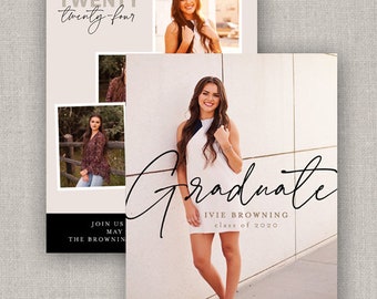 Editable Ivie Graduation Announcement Template: Instant Download