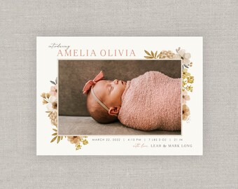 Geboorteaankondiging babymeisje - Amelia